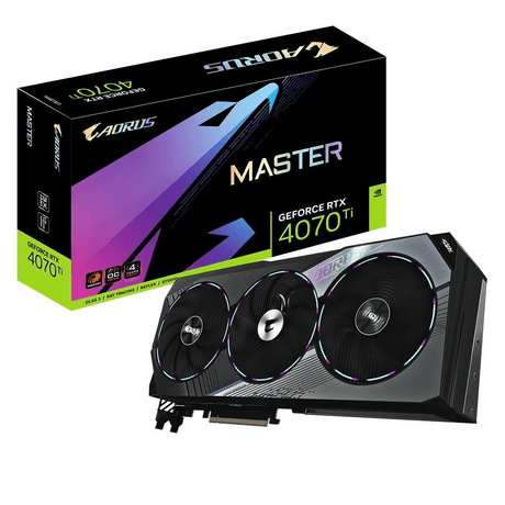 Gigabyte Aorus Master Nvidia GeForce RTX 4070 Ti 12G 12 GB GDDR6X Graphics Card GV-N407TAORUS M-12GD