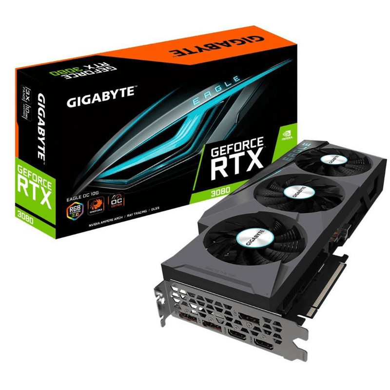GIGABYTE AMD GeForce RTX 3080 GVN3080EO-00-10 Graphics Card - RTX3080 EAGLE 10GB GDDR6X