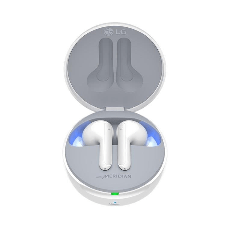 LG TONE Free HBS-FN7 Wireless Earbuds with Wireless UVnano Charging Case White HBS-FN7.ABSAWH