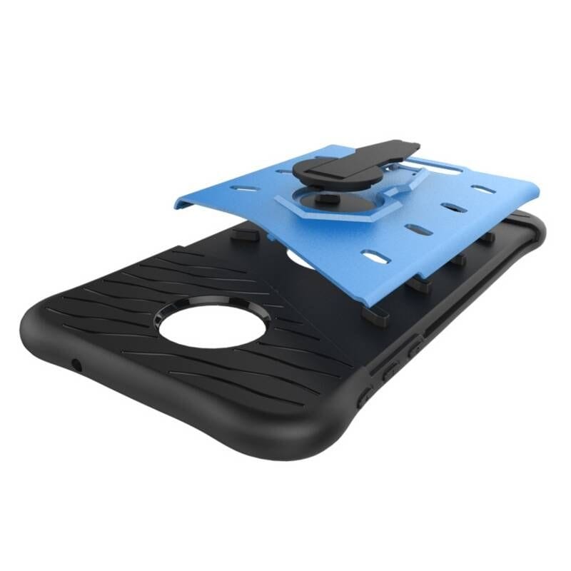 Tuff-Luv Dual Armour Layered Case and Stand for Motorola Moto Z/Droid Blue I11_32