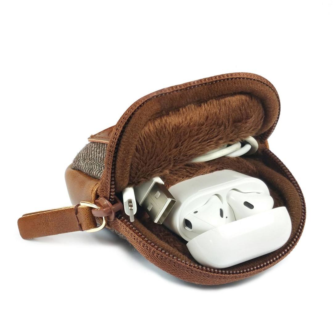 Tuff-Luv Herringbone Tweed Travel Case Pouch for Earphones/headphones I12_36