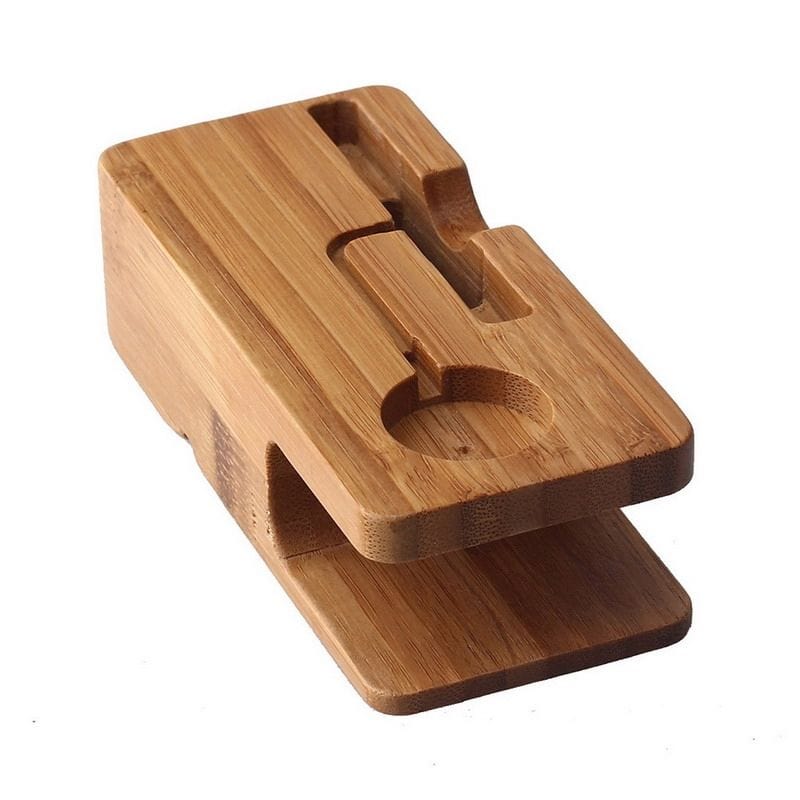 Tuff-Luv Bamboo Wood Charging Stand for Apple Watch 1/2 & iPhone 5S 5C 6 6S I13_82