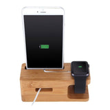 Tuff-Luv Bamboo Wood Charging Stand for Apple Watch 1/2 & iPhone 5S 5C 6 6S I13_82