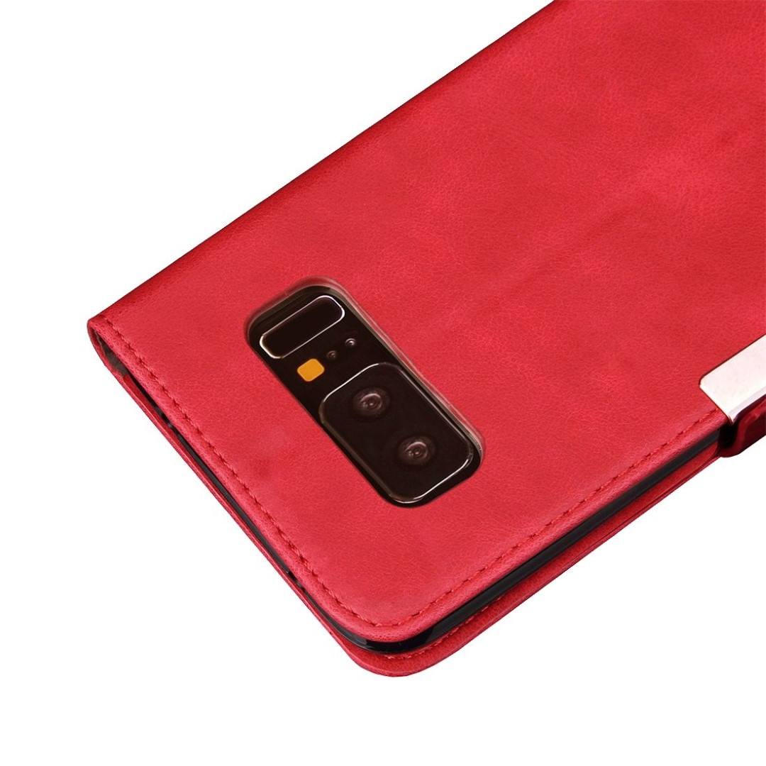 Tuff-Luv Faux Leather Book style Stand Case Cover for Samsung Galaxy Note 8 Red I14_37