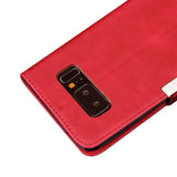Tuff-Luv Faux Leather Book style Stand Case Cover for Samsung Galaxy Note 8 Red I14_37