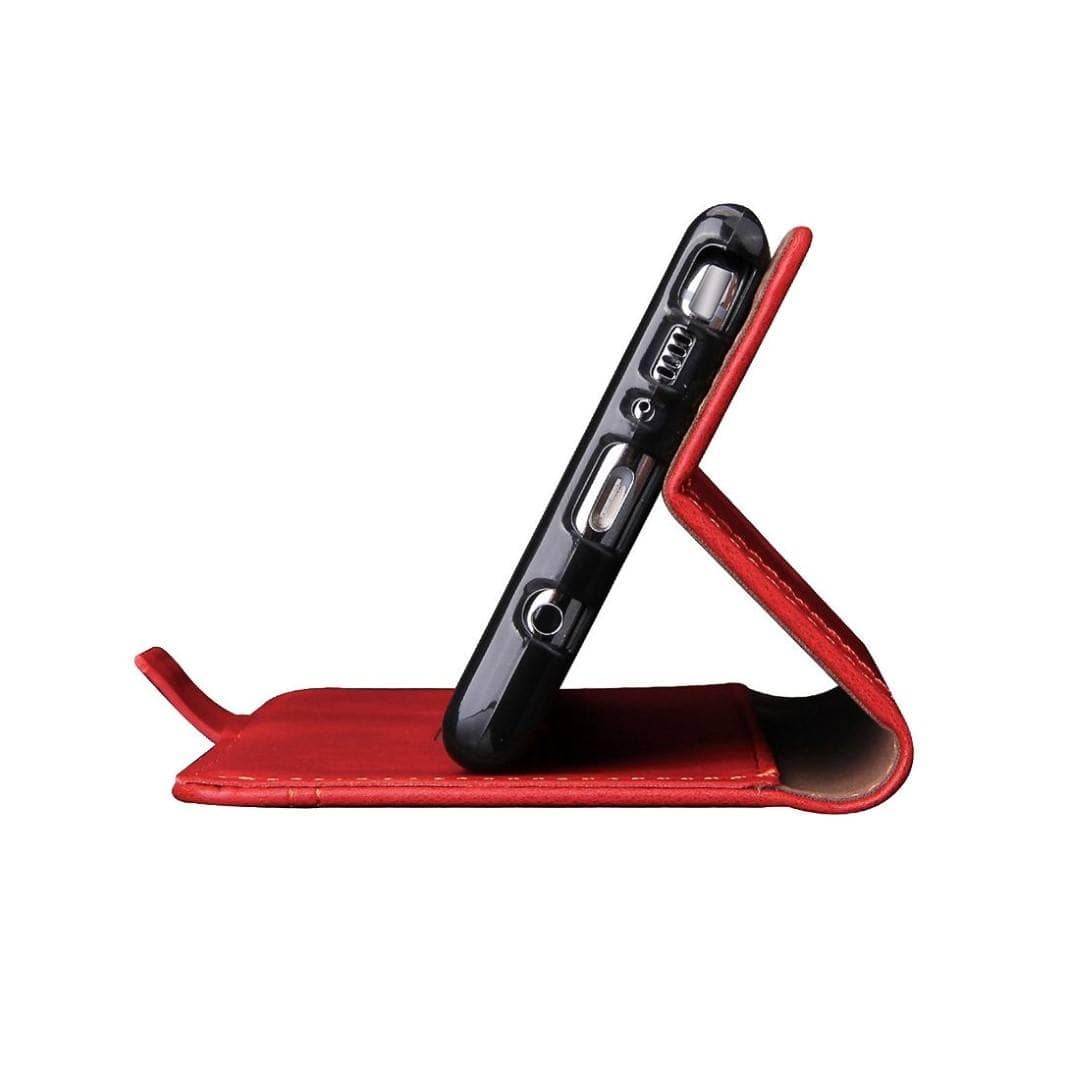 Tuff-Luv Faux Leather Book style Stand Case Cover for Samsung Galaxy Note 8 Red I14_37
