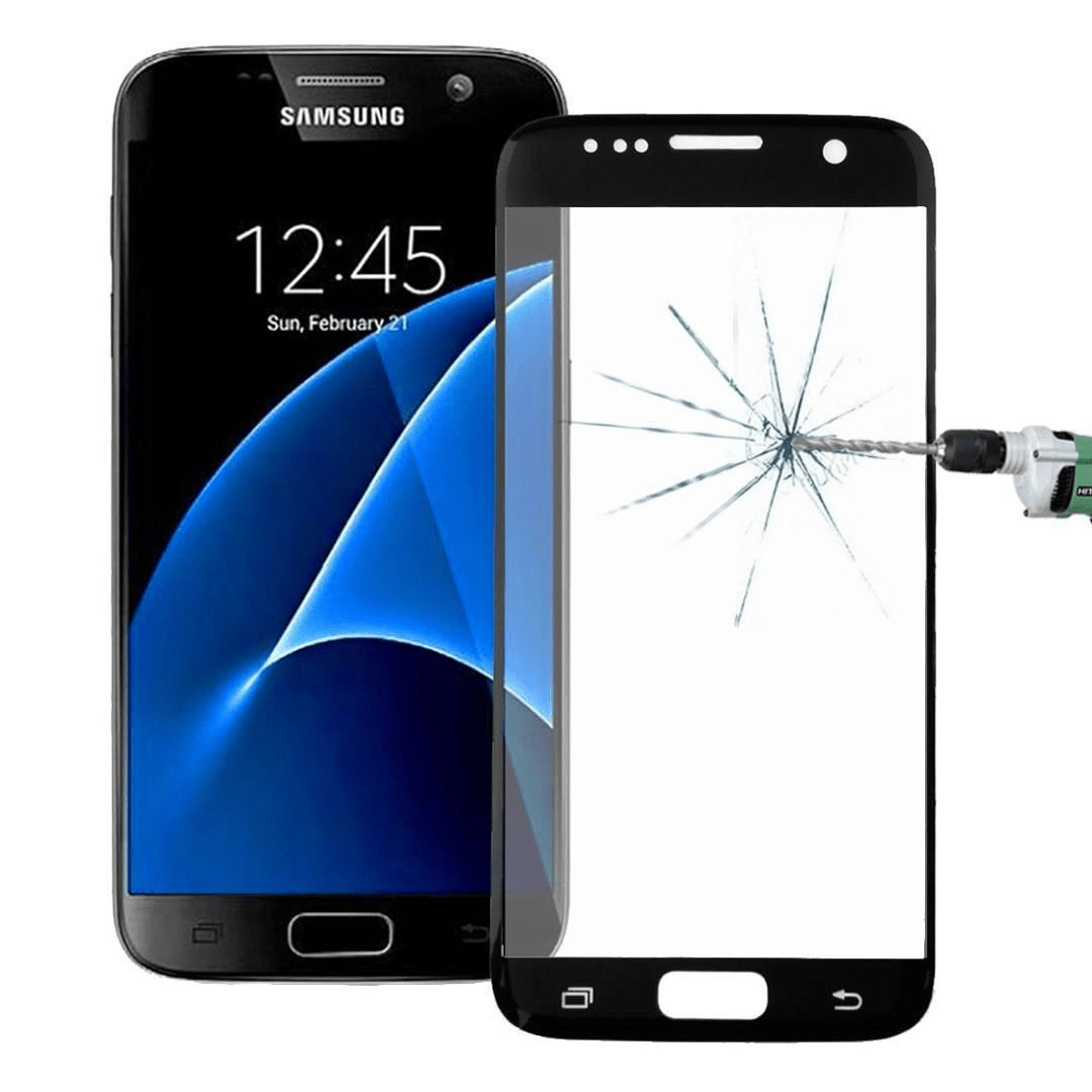Tuff-Luv Tempered Glass Full Size Screen Protector for Samsung Galaxy S7 Black I8_73