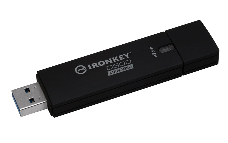 Kingston IronKey D300 4GB USB 3.2 Gen 1 Type-A Black USB Flash Drive IKD300SM/4GB