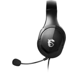 MSI IMMERSE GH20 Gaming Headset 'Black with Iconic Dragon Logo, Wired Inline controller and jack with splitter cable, 40mm Neodymium Drivers, Unidirectional Mic, PC and Cross-Platform Compatibility’