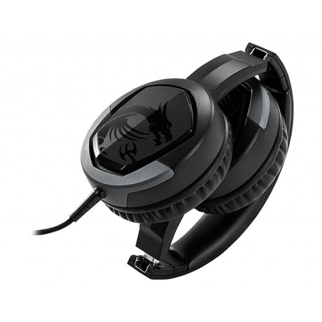 MSI IMMERSE GH30 V2 Gaming Headset 'Black with Iconic Dragon Logo, Wired Inline Audio with splitter accessory, 40mm Drivers, detachable Mic, easy foldable design'