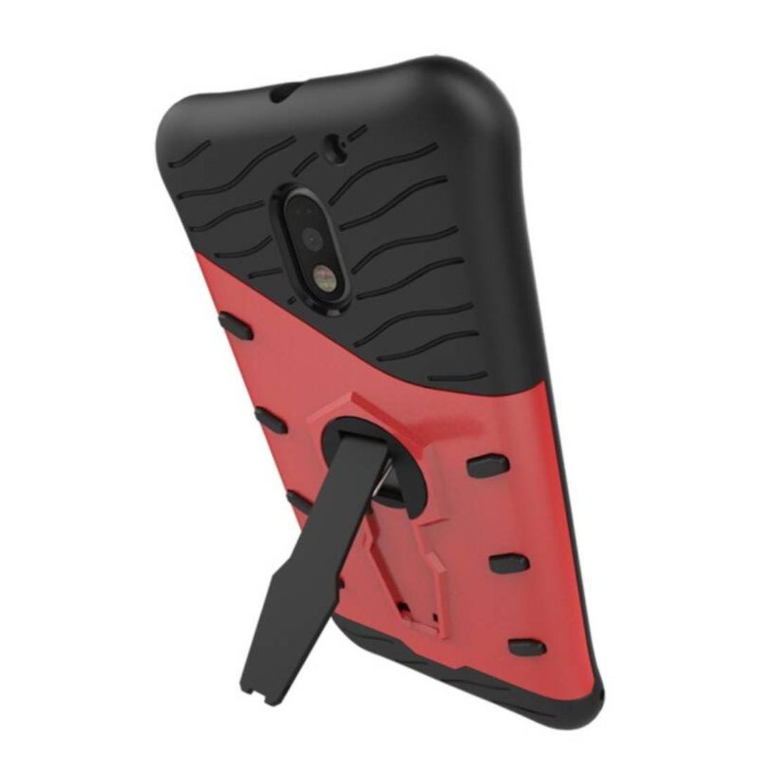 Tuff-Luv Dual Armour Layered Case and Stand for Motorola Moto E 3rd Gen Red J11_35