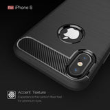 Tuff-Luv Brushed Carbon Fiber Style TPU Cover Case for iPhone X/XS Navy Blue J13_24