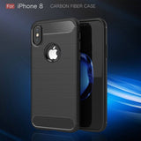 Tuff-Luv Brushed Carbon Fiber Style TPU Cover Case for iPhone X/XS Navy Blue J13_24