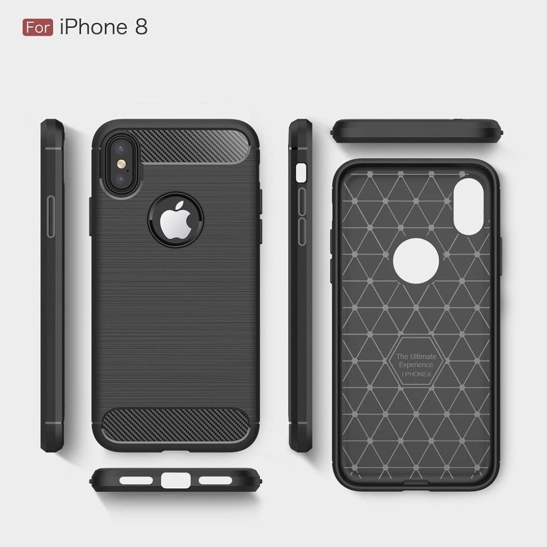 Tuff-Luv Brushed Carbon Fiber Style TPU Cover Case for iPhone X/XS Navy Blue J13_24