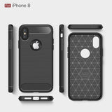 Tuff-Luv Brushed Carbon Fiber Style TPU Cover Case for iPhone X/XS Navy Blue J13_24