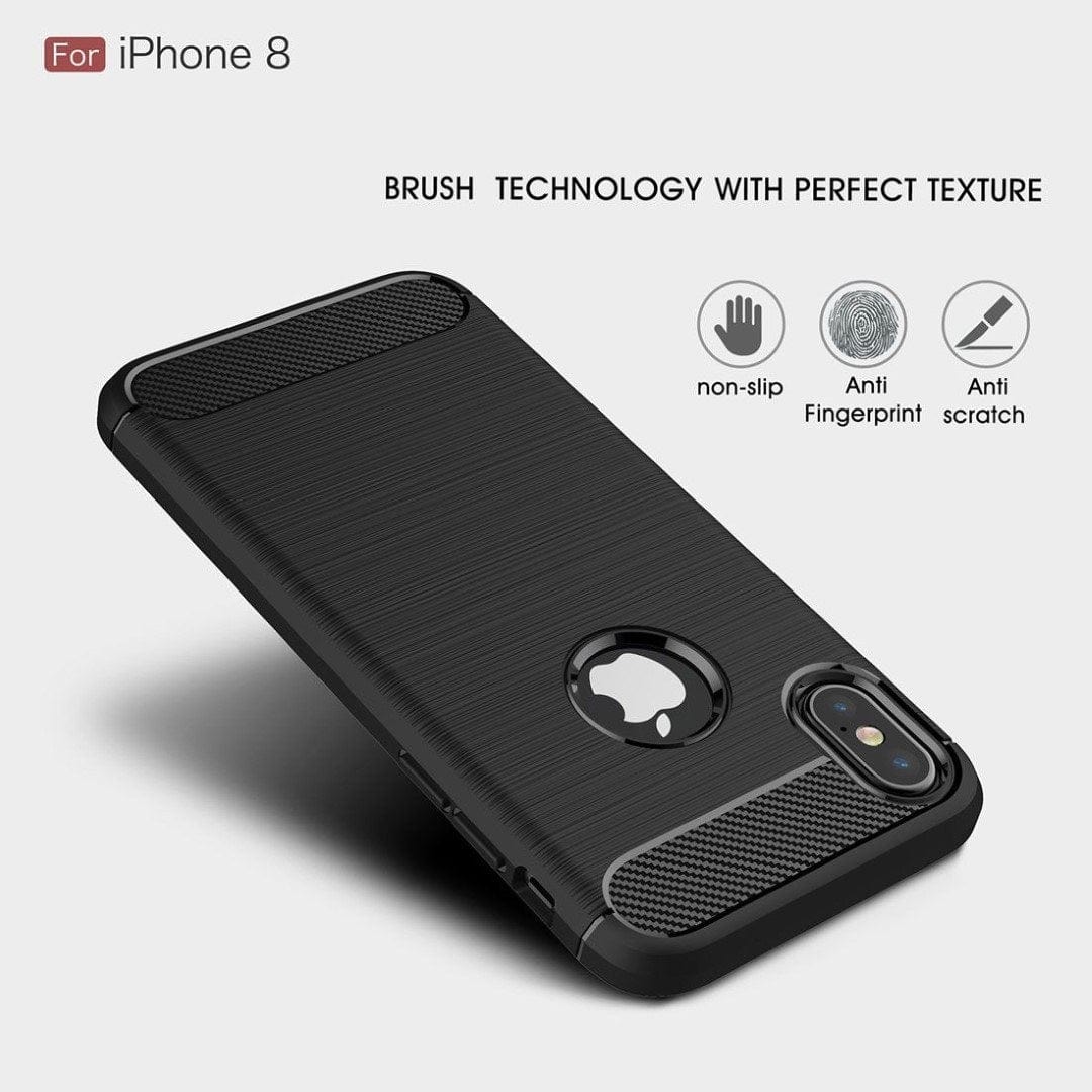 Tuff-Luv Brushed Carbon Fiber Style TPU Cover Case for iPhone X/XS Navy Blue J13_24