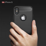 Tuff-Luv Brushed Carbon Fiber Style TPU Cover Case for iPhone X/XS Navy Blue J13_24