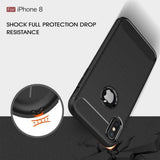 Tuff-Luv Brushed Carbon Fiber Style TPU Cover Case for iPhone X/XS Navy Blue J13_24