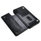 Tuff-Luv Go Slim Card n Cash Faux Leather Wallet Case for iPhone XS Max Black J13_81