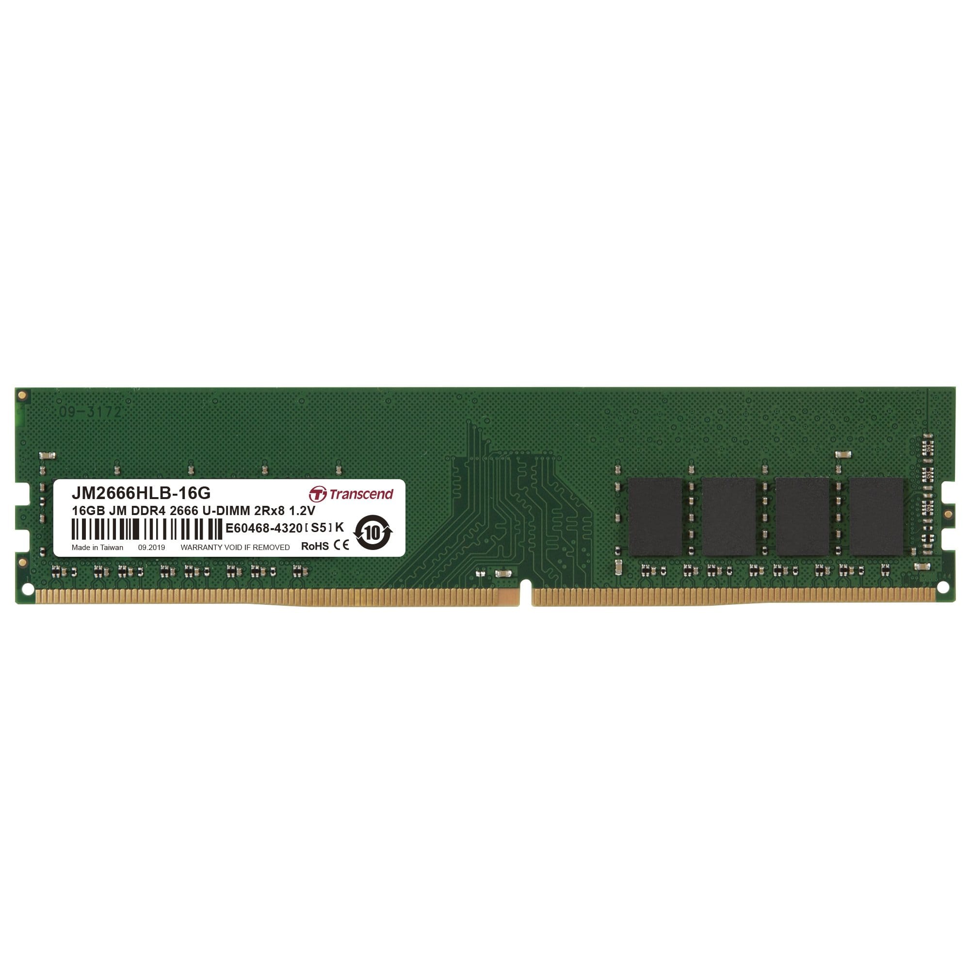 Transcend JetRam JM2666HLB-16G U-DIMM Memory Module 16GB DDR4
