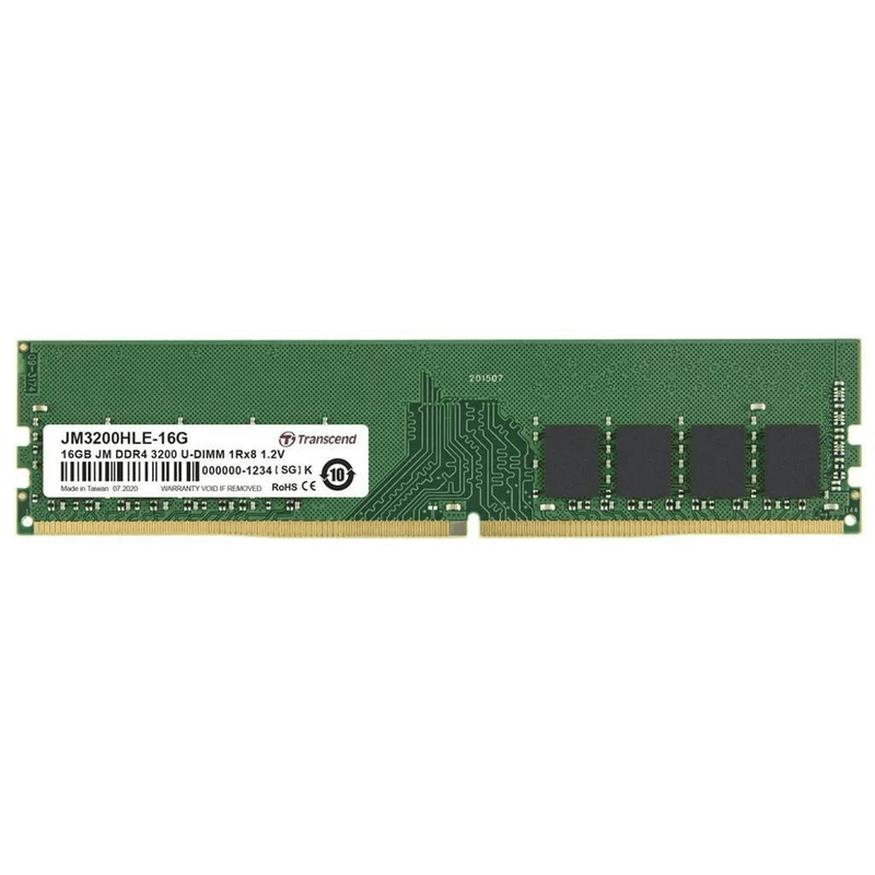 Transcend JetRam JM3200HLE-16G UDIMM Memory Module 16GB DDR4 3200Mhz
