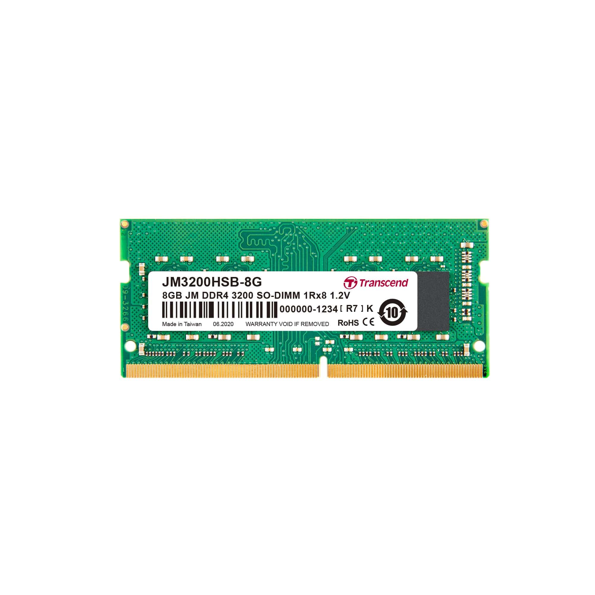 Transcend JetRam JM3200HSB-8G SO-DIMM Memory Module 8GB DDR4