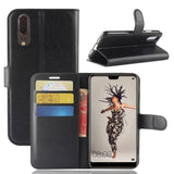 Tuff-Luv Horizontal Flip Leather Case with Wallet for Huawei P20 Black K2_43