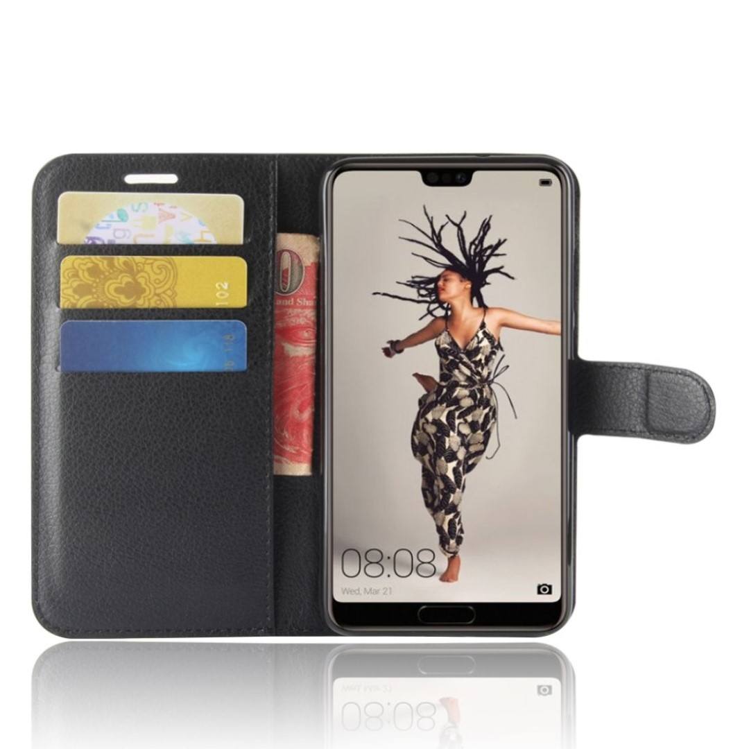 Tuff-Luv Horizontal Flip Leather Case with Wallet for Huawei P20 Black K2_43