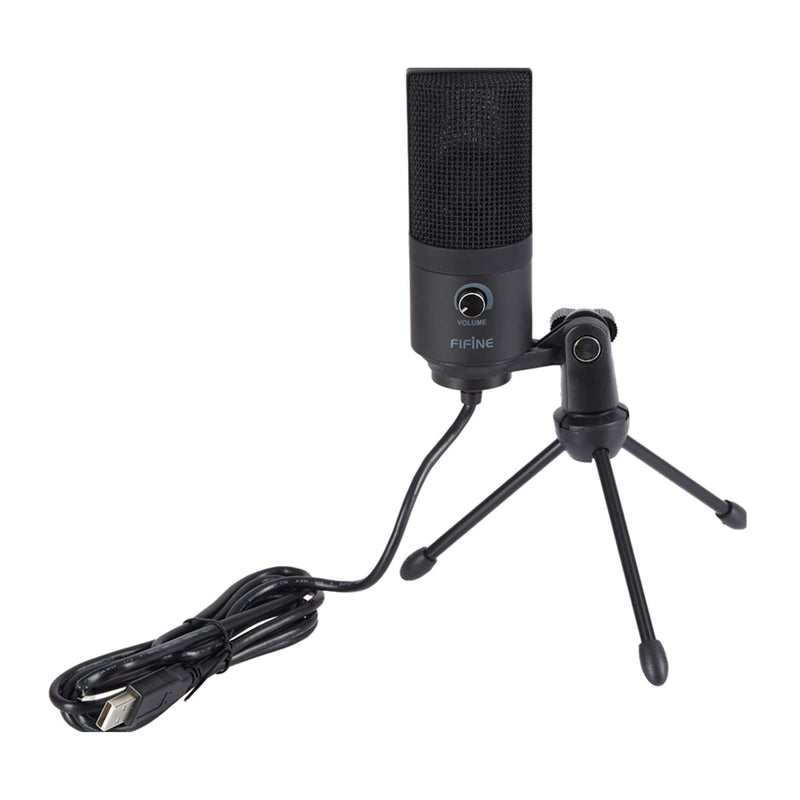 Fifine K669B Cardioid USB Condenser Microphone with Tripod - Black