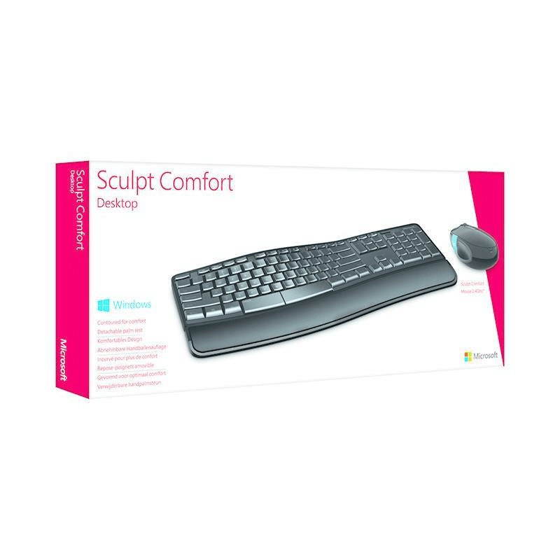 Microsoft Sculpt Comfort Desktop Keyboard and Mouse Combo RF Wireless QWERTY Black L3V-00021