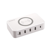 LVSUN LS-5UWT 60W 5-port USB and Qi Wireless Charger / Power Adapter USB-5P-CHARGE-QI-LV