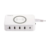 LVSUN LS-5UWT 60W 5-port USB and Qi Wireless Charger / Power Adapter USB-5P-CHARGE-QI-LV