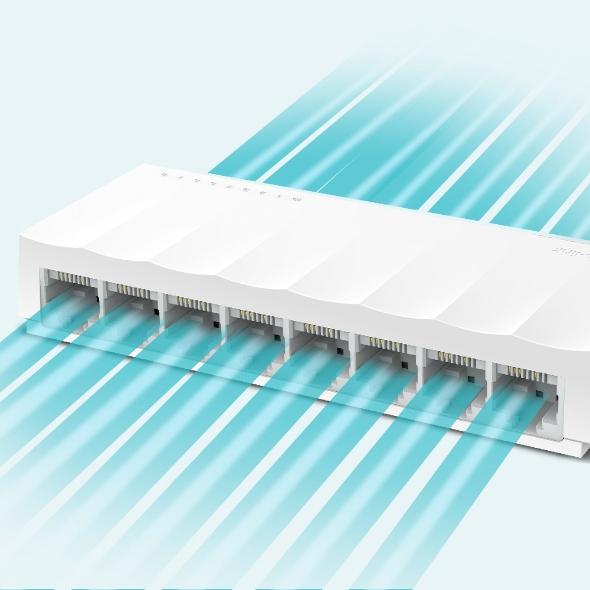 TP-Link LS1008 8-Port 10/100 Mbits Desktop Switch Unmanaged Network Fast Ethernet White