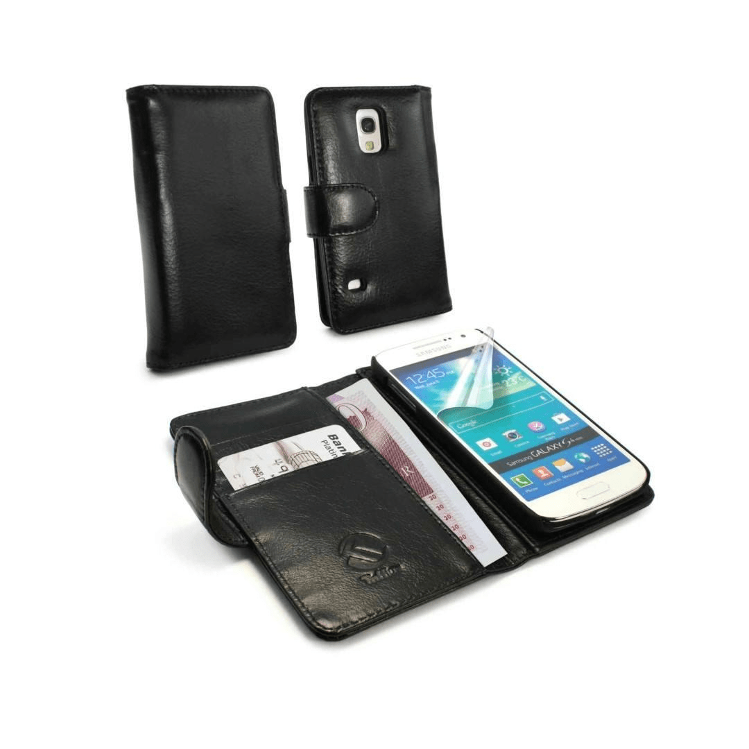 Tuff-Luv Personalised Genuine Leather Wallet Case for Galaxy S5 Mini Black LZR_H7_50