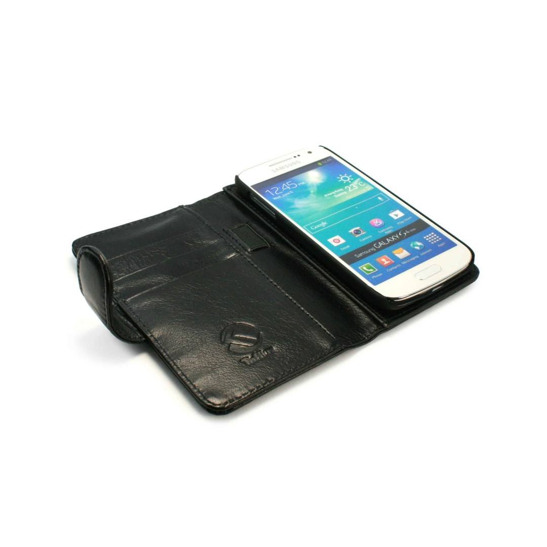 Tuff-Luv Personalised Genuine Leather Wallet Case for Galaxy S5 Mini Black LZR_H7_50