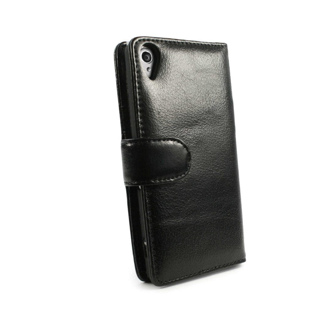 Tuff-Luv Personalised Leather Wallet Style Case for Sony Xperia Z3 & Dual Black LZR_J2_51