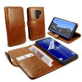 Tuff-Luv Personalised Leather Wallet Case & Stand for Galaxy S9 Plus Brown LZR_J9_19