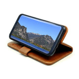 Tuff-Luv Personalised Leather Wallet Case & Stand for Galaxy S9 Plus Brown LZR_J9_19
