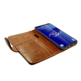 Tuff-Luv Personalised Leather Wallet Case & Stand for Galaxy S9 Plus Brown LZR_J9_19