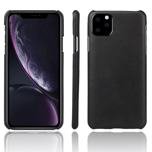 Tuff-Luv Slim Leather Shell Case Wrap Compatible With iPhone 11 Pro Black M1333
