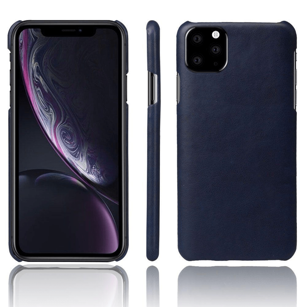 Tuff-Luv Slim Leather Shell Case Wrap Compatible With iPhone 11 Pro Blue M1335