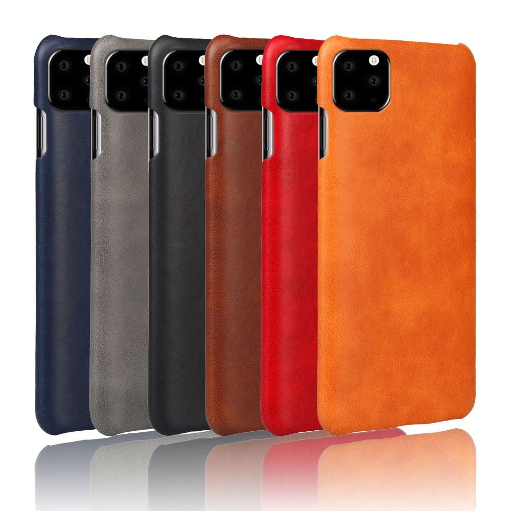 Tuff-Luv Slim Leather Shell Case Wrap Compatible With iPhone 11 Pro Brown M1336