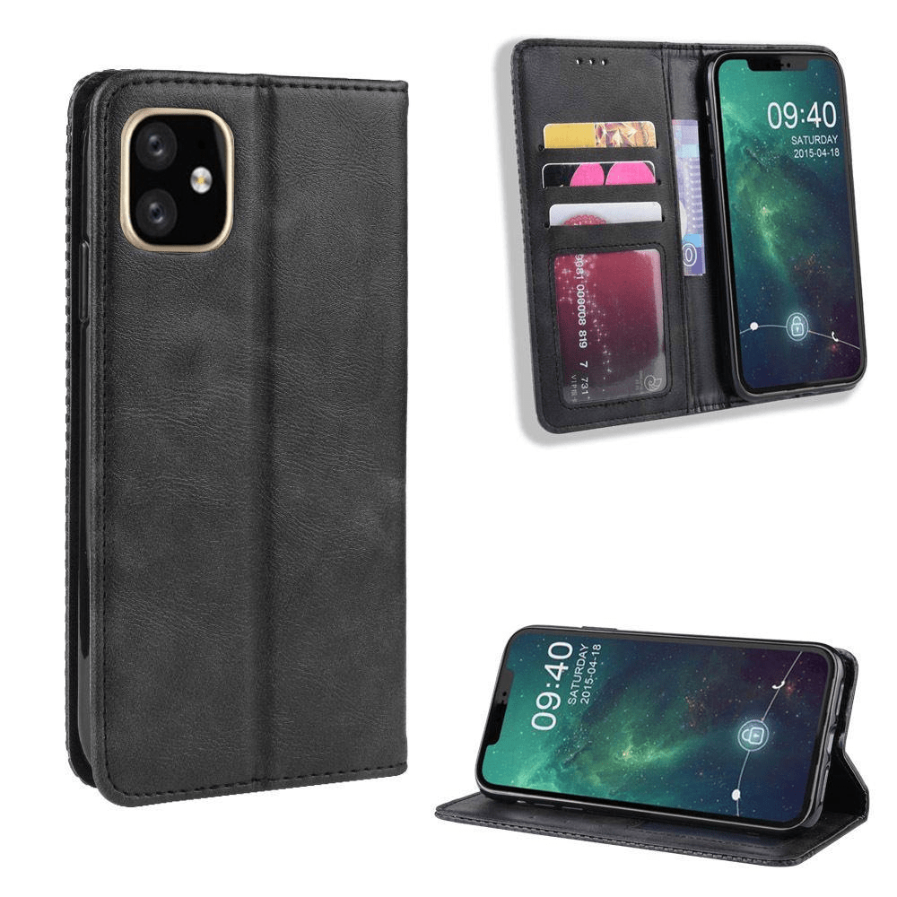 Tuff-Luv Horizontal Flip Leather Case with Wallet for iPhone 11 Black M1341