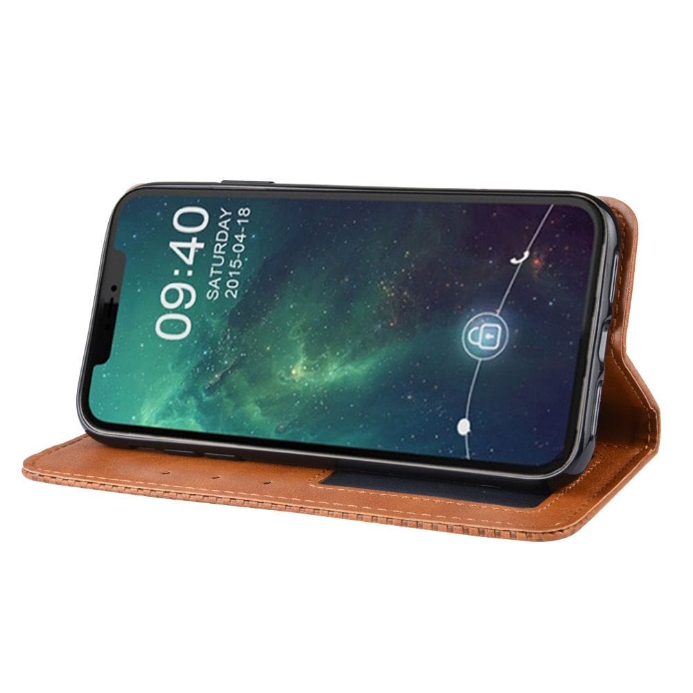 Tuff-Luv Horizontal Flip Leather Case with Wallet for iPhone 11 Pro Brown M1348