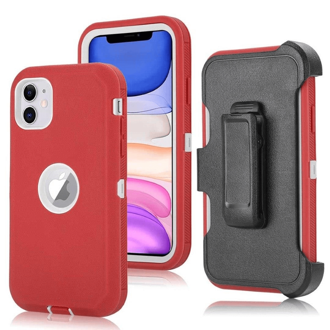 Tuff-Luv Armour Tuff Rugged Case for iPhone 11 (Red/White) M1402