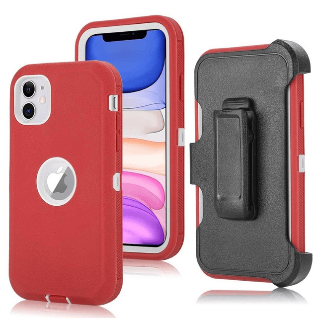 Tuff-Luv Armour Tuff Rugged Case for iPhone 11 (Red/White) M1402