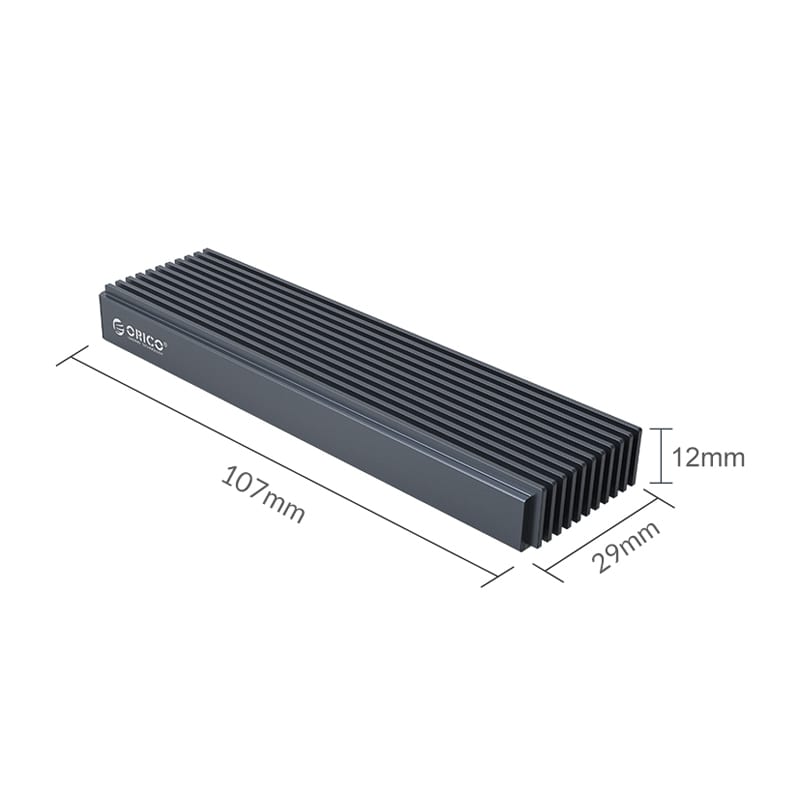 Orico M.2 NVMe non-NVMe Type-C to Type-C USB included 2TB Max SSD Enclosure Grey M2PJM-C3-GY-BP