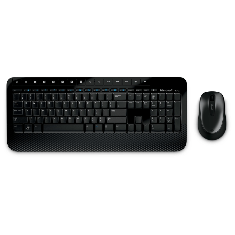 Microsoft Wireless Desktop 2000 Keyboard and Mouse Combo RF Wireless QWERTY US International Black M7J-00015