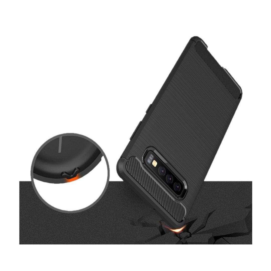 Tuff-Luv Armour Protective Shockproof Shell Case for Samsung Galaxy S10 Plus Black M849
