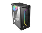 MSI MAG VAMPIRIC 100R 'V100R' Mid Tower Gaming 'Black, 1x 120mm ARGB PWM Fan, 1x 120mm PWM Fan, RGB Front Panel, Tempered Glass Panel, ATX, mATX, mini-ITX'
